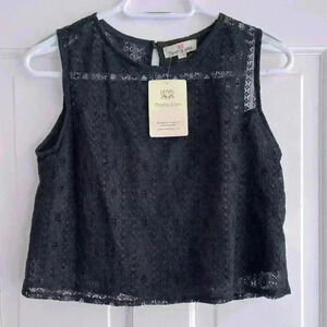 NWT cropped black lace top feminine dark fairy nosferatu grunge
